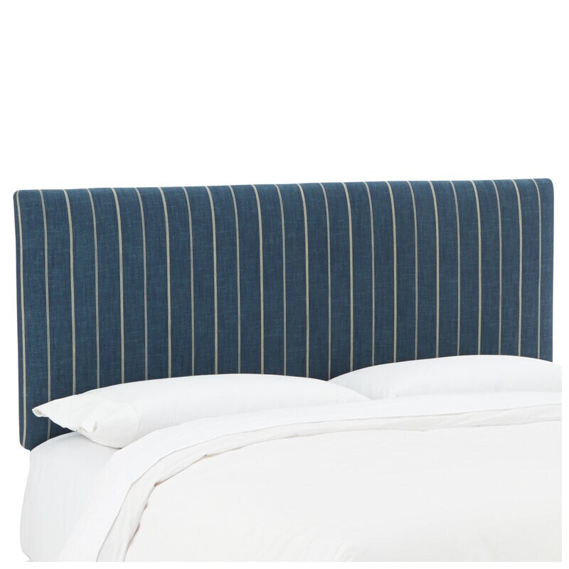 Striped upholstered deals bed