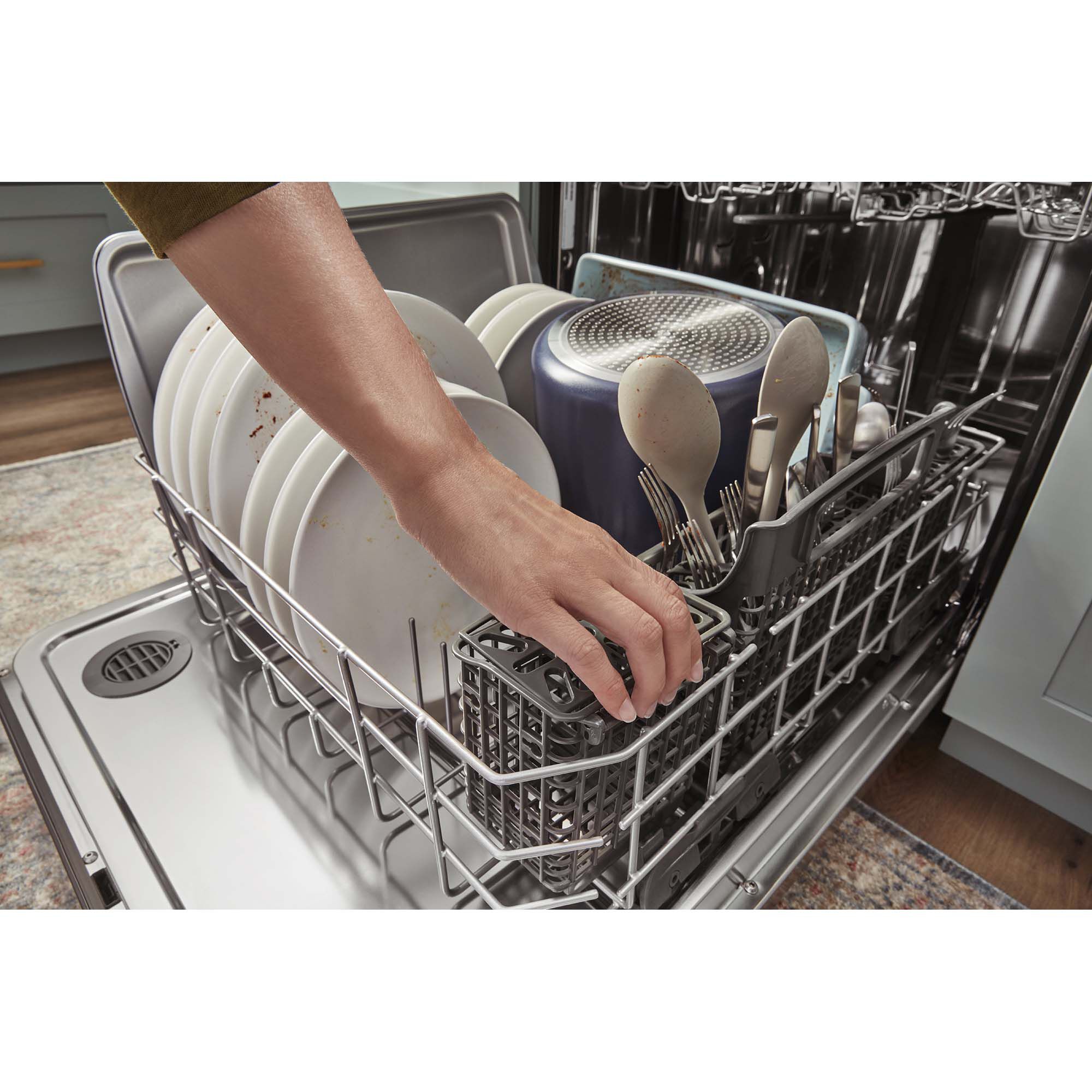 Whirlpool 24 in. Built-In Dishwasher with Top Control, 47 dBA Sound Level,  13 Place Settings, 5 Wash Cycles & Sanitize Cycle - Fingerprint Resistant  