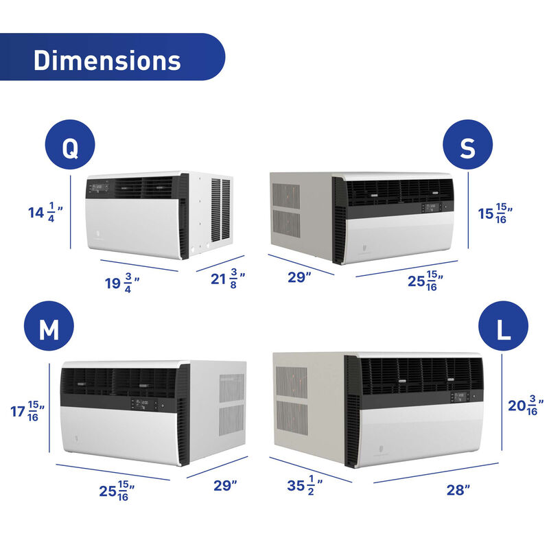 Friedrich Kuhl Series 10,000 BTU 115V Smart Window/Wall Air Conditioner with 4 Fan Speeds, Remote Control & R-32 Refrigerant - White, , hires