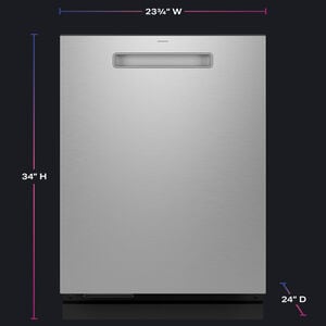 GE Profile 24 in. Top Control Smart Dishwasher with 39 dBA Sound Level, 3rd-Rack, Microban Antimicrobial Technology & Pocket Handle - Fingerprint Resistant Stainless, , hires