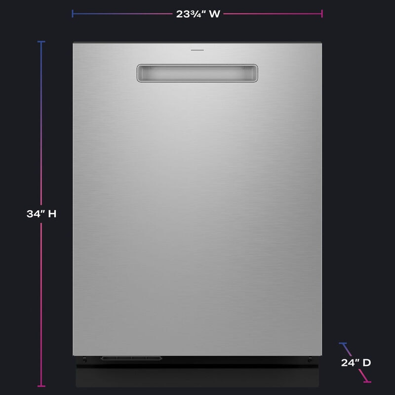 GE Profile 24 in. Top Control Smart Dishwasher with 39 dBA Sound Level, 3rd-Rack, Microban Antimicrobial Technology & Pocket Handle - Fingerprint Resistant Stainless, , hires