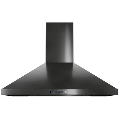 GE 30 in. Chimney Style Range Hood with 4 Speed Settings, 350 CFM & 2 Halogen Light - Fingerprint Resistant Black Stainless | JVW5301BJTS