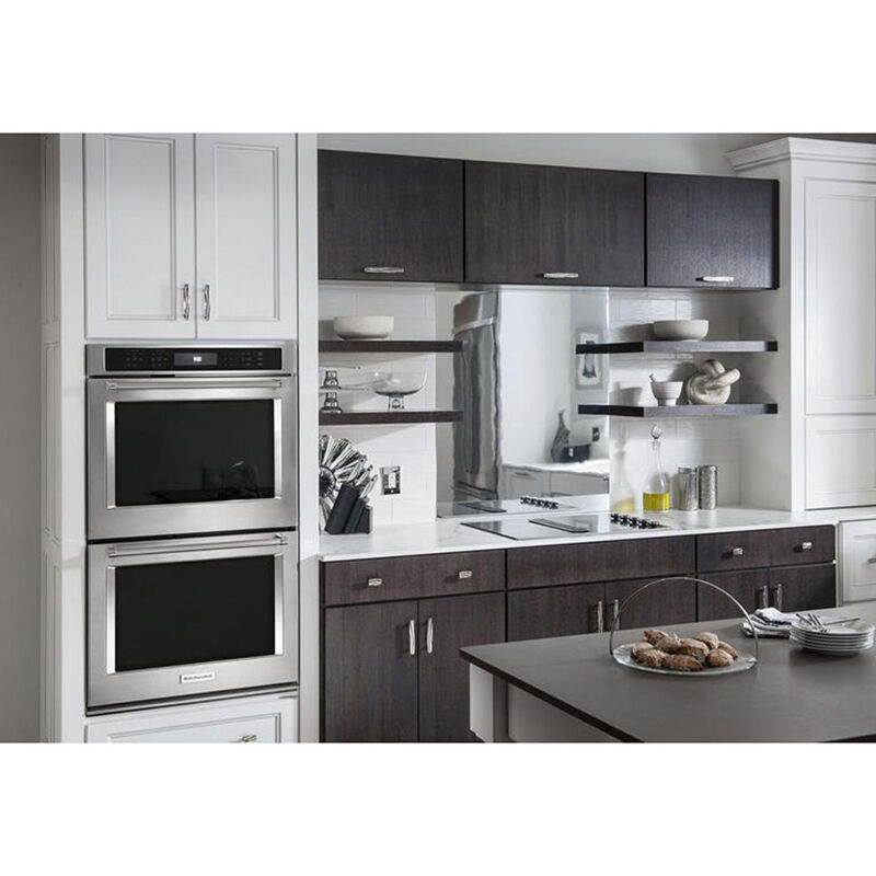 KitchenAid KODE500ESS 30 Inch Double Convection Electric Wall Oven with 10  cu. ft. Total Capacity, Self-Clean Oven, Even-Heat™ True Convection Oven, Temperature  Probe, Even-Heat™ Preheat, Glass-Touch Display, and FIT System Guarantee:  Stainless