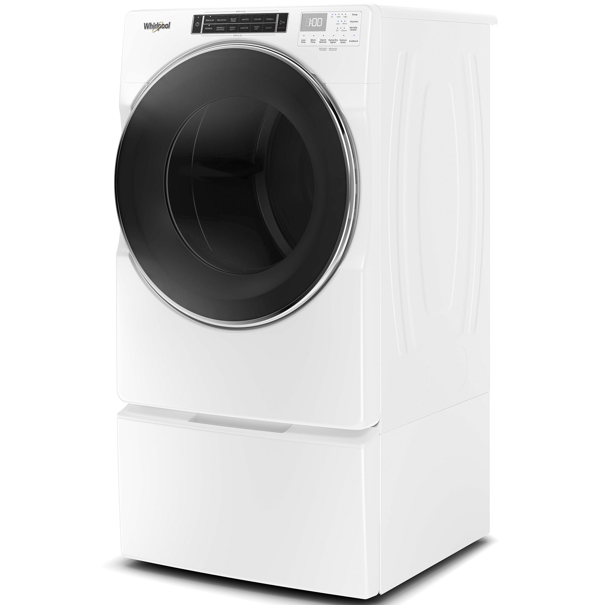 Whirlpool 27 in. 7.4 cu. ft. Stackable Gas Dryer with Sensor Dry, Sanitize  & Steam Cycle - White