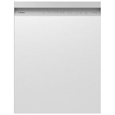 Bosch 100 Series Plus 24 in. Smart Built-In Dishwasher with Front Control, 48 dBA Sound Level, 14 Place Settings, 8 Wash Cycles & Sanitize Cycle - Stainless Steel | SHE4AEM5N