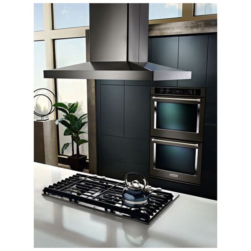 black canopy range hood