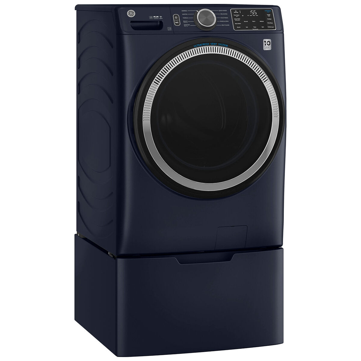 GE 28 in. 4.8 cu. ft. Smart Stackable Front Load Washer with 