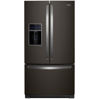 Whirlpool 36 in. 26.8 cu. ft. French Door Refrigerator with Filtered Ice & Water Dispenser - Black Stainless | WRF767SDHV