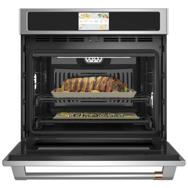 Cafe Professional Series 30" 5.0 Cu Ft. Electric Smart Wall Oven with True European Convection & Self Clean - Stainless Steel, Stainless Steel, hires