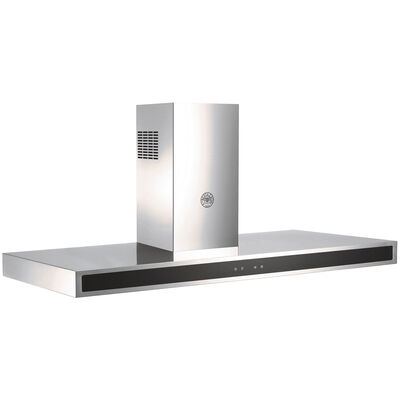 Bertazzoni 48 in. Chimney Style Range Hood with 3 Speed Settings, 600 CFM, Convertible Venting & 2 LED Lights - Stainless Steel | KG48X