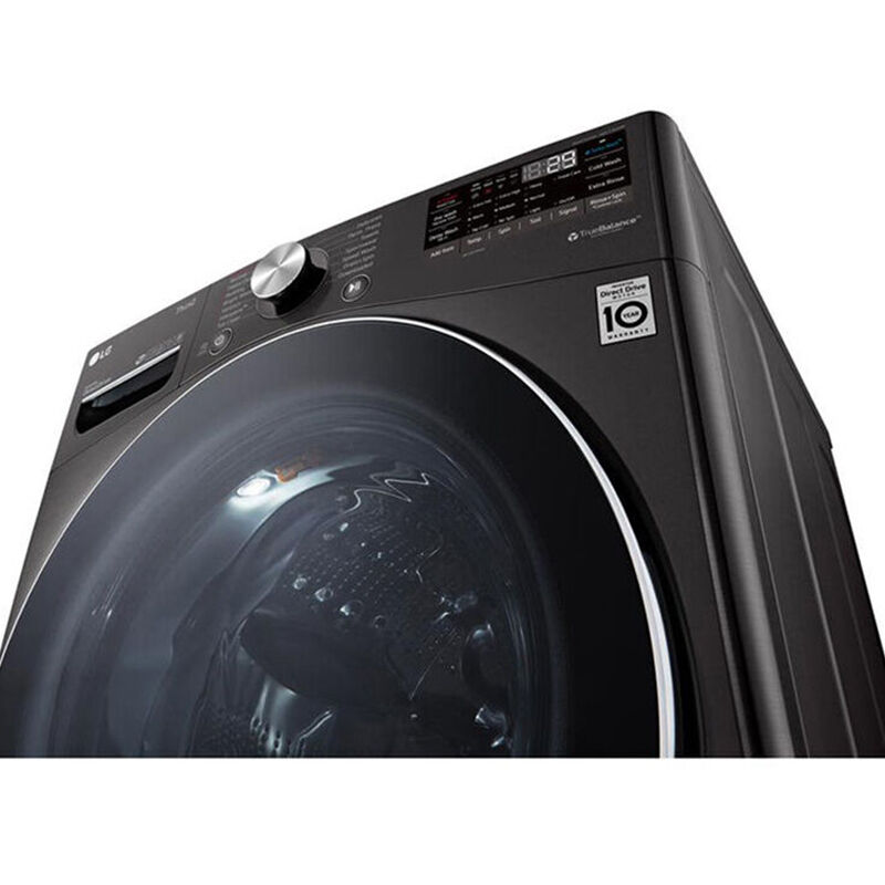 LG Large Capacity Smart WiFi Front Load Washer with TurboWash 360 - 4.5 cu.  ft. Black Steel