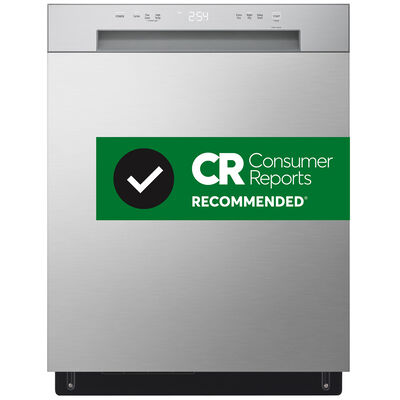 LG 24 in. Built-In Dishwasher with Front Control, 52 dBA Sound Level, 15 Place Settings & 5 Wash Cycles - Stainless Steel | LDFC2423V
