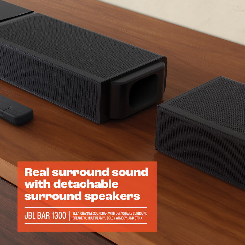 JBL's first Dolby Atmos soundbar includes battery-powered rear wireless  speakers - The Verge