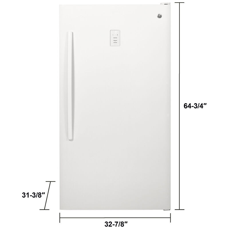 GE 33 in. 17.3 cu. ft. Upright Freezer with Adjustable Shelves & Digital  Control - White