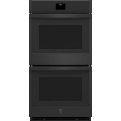 GE 27" 8.6 Cu. Ft. Electric Smart Double Wall Oven with True European Convection & Self Clean - Black | JKD5000DNBB