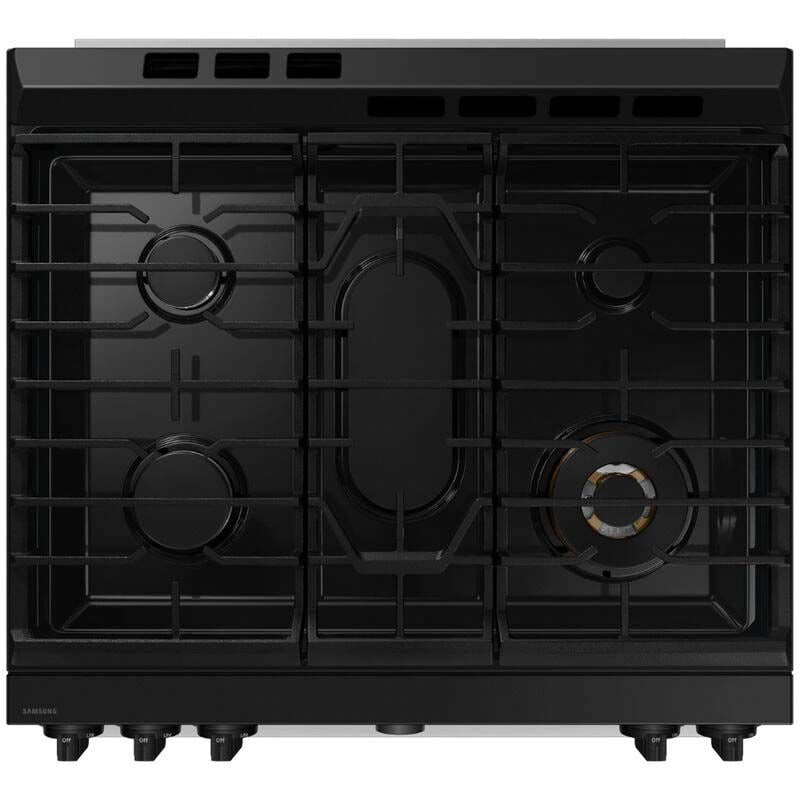 Samsung Bespoke 30 in. 6.1 cu. ft. Smart Air Fry Convection Double Oven Slide-In Natural Gas Dual Fuel Range with 5 Sealed Burners & Griddle - Stainless Steel, , hires