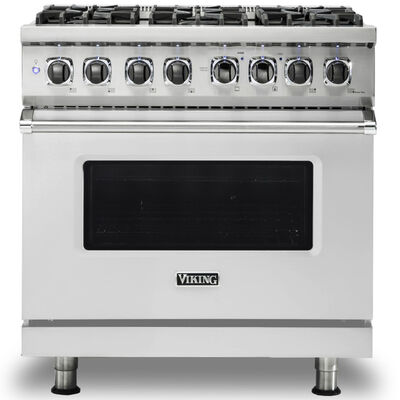 Viking 5 Series 36 in. 5.6 cu. ft. Convection Oven Freestanding LP Dual Fuel Range with 6 Sealed Burners - Stainless Steel | VDR5366BSSLP