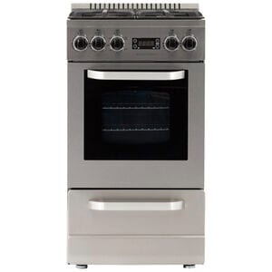 Westbend Elite Series 20 in. 2.1 cu. ft. Oven Freestanding Natural Gas Range with 4 Sealed Burners - Stainless Steel, , hires