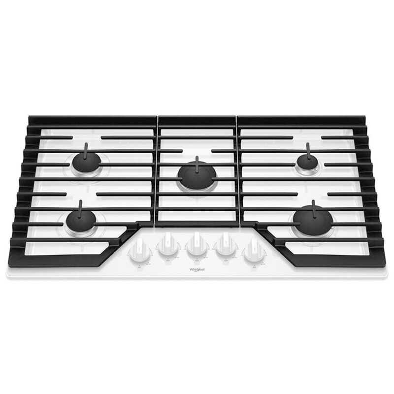 Whirlpool 36 in. 5-Burner Natural Gas Cooktop with Griddle, Simmer Burner &  Power Burner - Stainless Steel