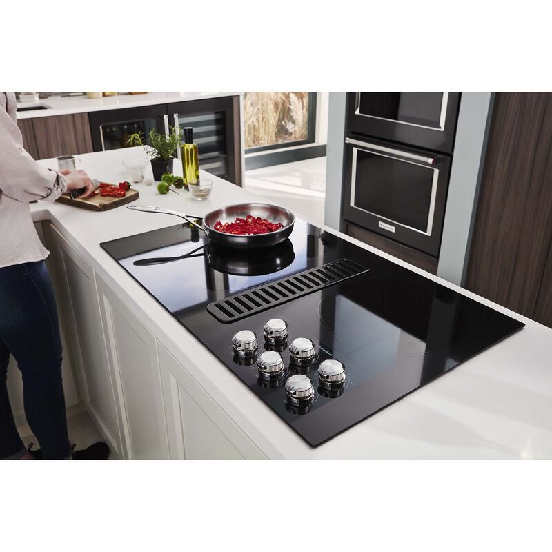 KitchenAid 36 Electric Cooktop with 5 Elements and Knob Controls - Black