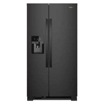 Whirlpool 33 in. 21.4 cu. ft. Side-by-Side Refrigerator with Ice & Water Dispenser - Black | WRS321SDHB