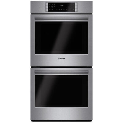 Bosch 800 Series 27 in. 7.8 cu. ft. Electric Double Wall Oven with True European Convection & Self Clean - Stainless Steel | HBN8651UC