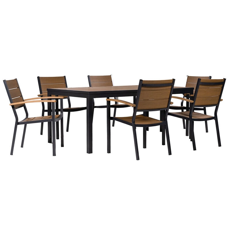 faux wood outdoor dining set