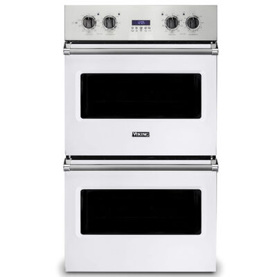 Viking 5 Series 30 in. 9.4 cu. ft. Electric Double Wall Oven with True European Convection & Self Clean - White | VDOE130WH