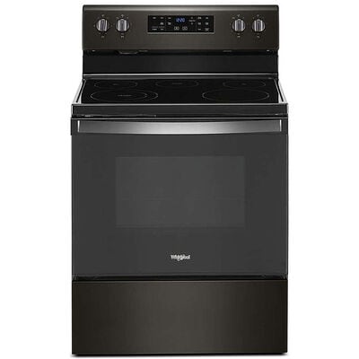 Whirlpool 30 in. 5.3 cu. ft. Oven Freestanding Electric Range with 5 Smoothtop Burners - Black Stainless Steel | WFE525S0JV