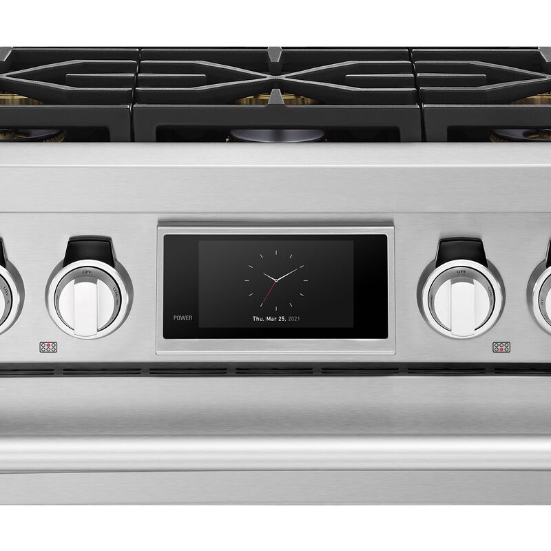 Signature Kitchen Suite 36 in. 6.3 cu. ft. Smart Convection Oven Freestanding Natural Gas Dual Fuel Range with 6 Sealed Burners - Stainless Steel, , hires