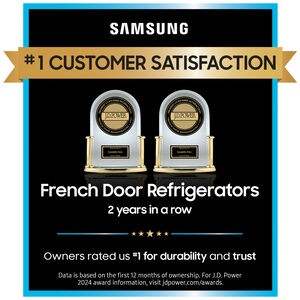 Samsung 33 in. 24.5 cu. ft. Smart French Door Refrigerator - Stainless Steel, , hires