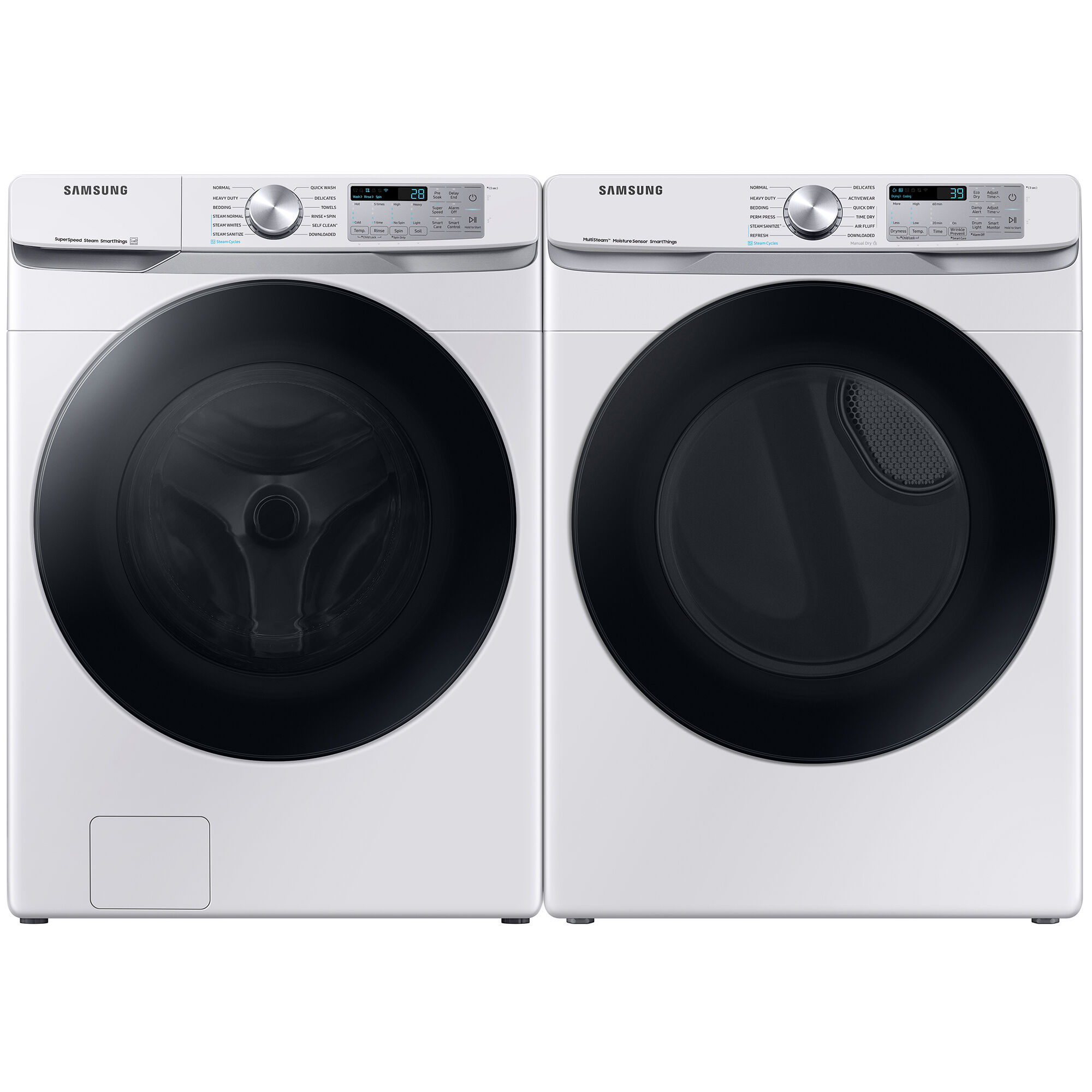 Samsung 27 in. 7.5 cu. ft. Smart Stackable Electric Dryer with Sanitize+,  Steam Cycle & Sensor Dry - White