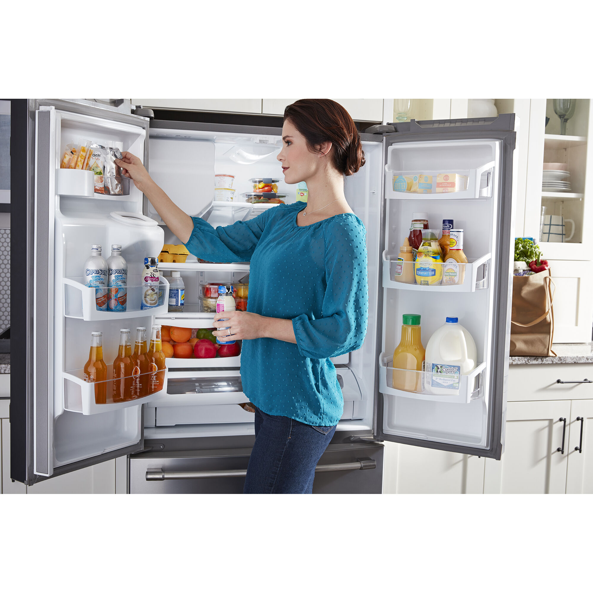 Maytag 36 in. 24.7 cu. ft. French Door Refrigerator with External Ice &  Water Dispenser- Stainless Steel