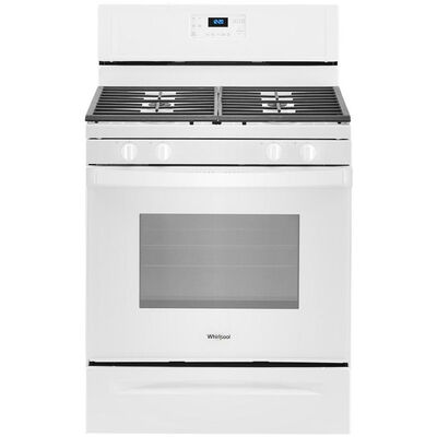 Whirlpool 30 in. 5.0 cu. ft. Oven Freestanding Gas Range with 4 Sealed Burners - White | WFG515S0JW