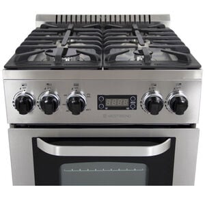 Westbend Elite Series 20 in. 2.1 cu. ft. Oven Freestanding Natural Gas Range with 4 Sealed Burners - Stainless Steel, , hires