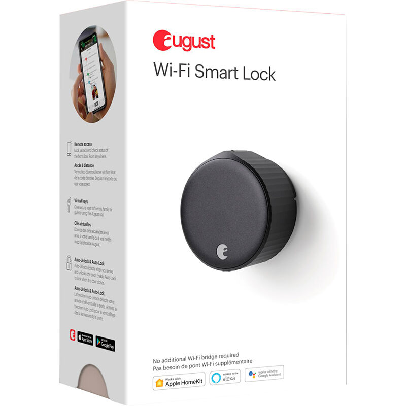 August - Wi-Fi Smart Lock (4th Gen) - Matte Black | P.C. Richard & Son