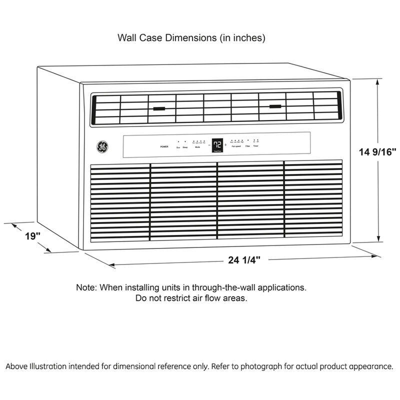 GE 8,300 BTU Through-the-Wall Air Conditioner with 3 Fan Speeds, Sleep Mode & Remote Control - White, , hires