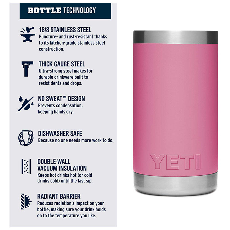 Yeti Rambler Jr 12 Oz 355 mL Kids Water Bottle with Straw Cap 3 W x 8.4 H  Pink