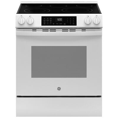 GE 30 in. 5.3 cu. ft. Smart Air Fry Convection Oven Slide-In Electric Range with 5 Radiant Burners - White | GRS600AVWW