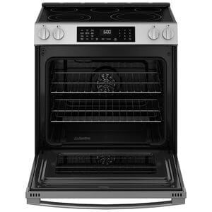 GE 30 in. 5.3 cu. ft. Smart Air Fry Convection Oven Slide-In Electric Range with 5 Radiant Burners - Fingerprint Resistant Stainless, Fingerprint Resistant Stainless, hires