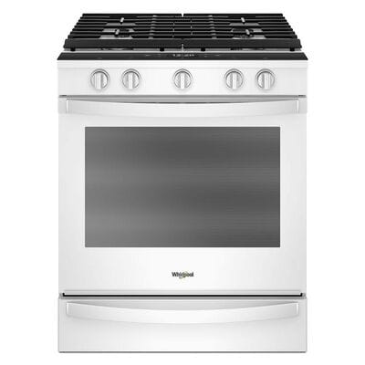 Whirlpool 30 in. 5.8 cu. ft. Smart Convection Oven Slide-In Gas Range with 5 Sealed Burners & Griddle - White | WEG750H0HW