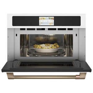 Cafe 30" 1.7 Cu. Ft. Electric Smart Wall Oven with True European Convection & Self Clean - Matte White, Matte White, hires