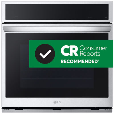 LG 30 in. 4.7 cu. ft. Electric Smart Wall Oven with True European Convection & Self Clean - PrintProof Stainless Steel | WSEP4727F