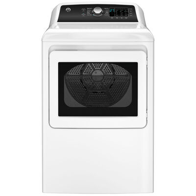 GE 27 in. 7.4 cu. ft. Electric Dryer with Sanitize Cycle & Sensor Dry - White | GTD58EBSVWS