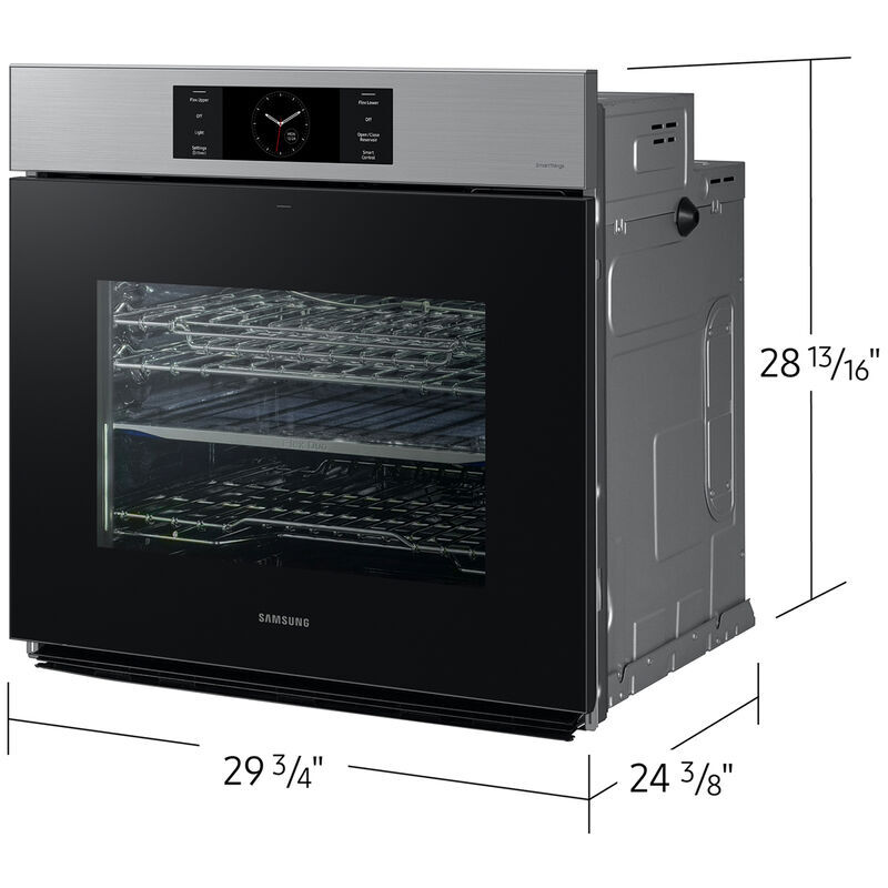 Samsung Bespoke 30 in. 5.1 cu. ft. Electric Smart Wall Oven with Dual Convection & Steam Clean - Stainless Steel, , hires