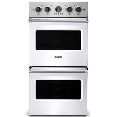 Viking 5 Series 27" 8.2 Cu. Ft. Electric Double Wall Oven with True European Convection & Self Clean - White | VDOE527WH