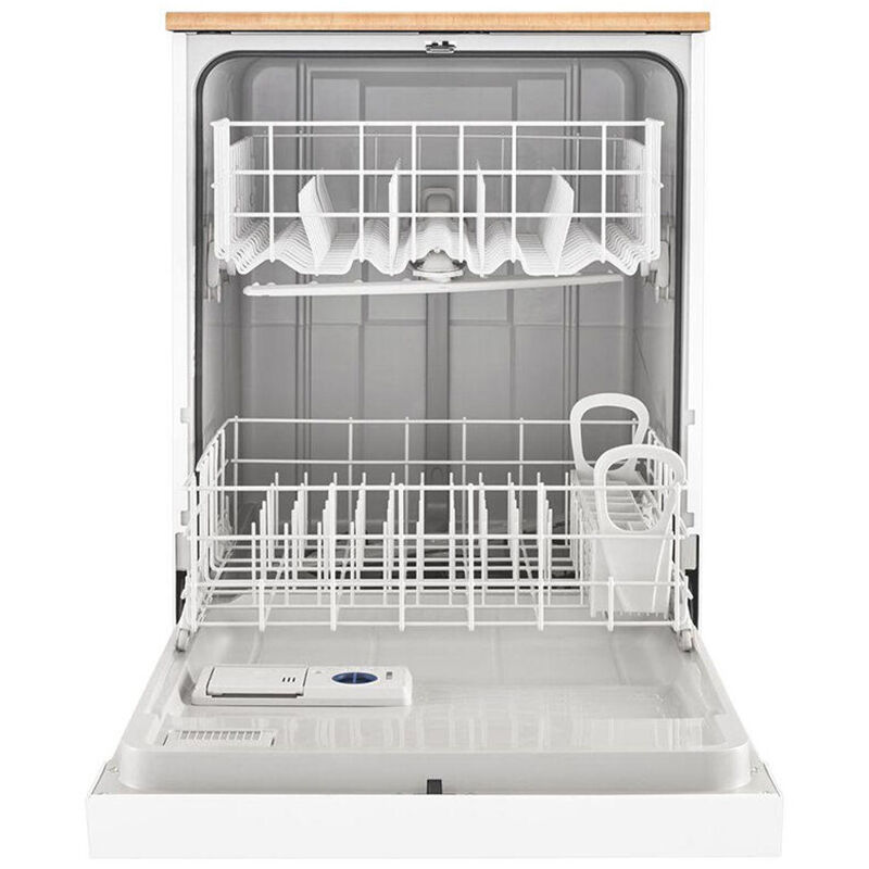 Whirlpool 24 in. Portable Dishwasher with Front Control, 64 dBA Sound  Level, 12 Place Settings, 3 Wash Cycles & Sanitize Cycle - White
