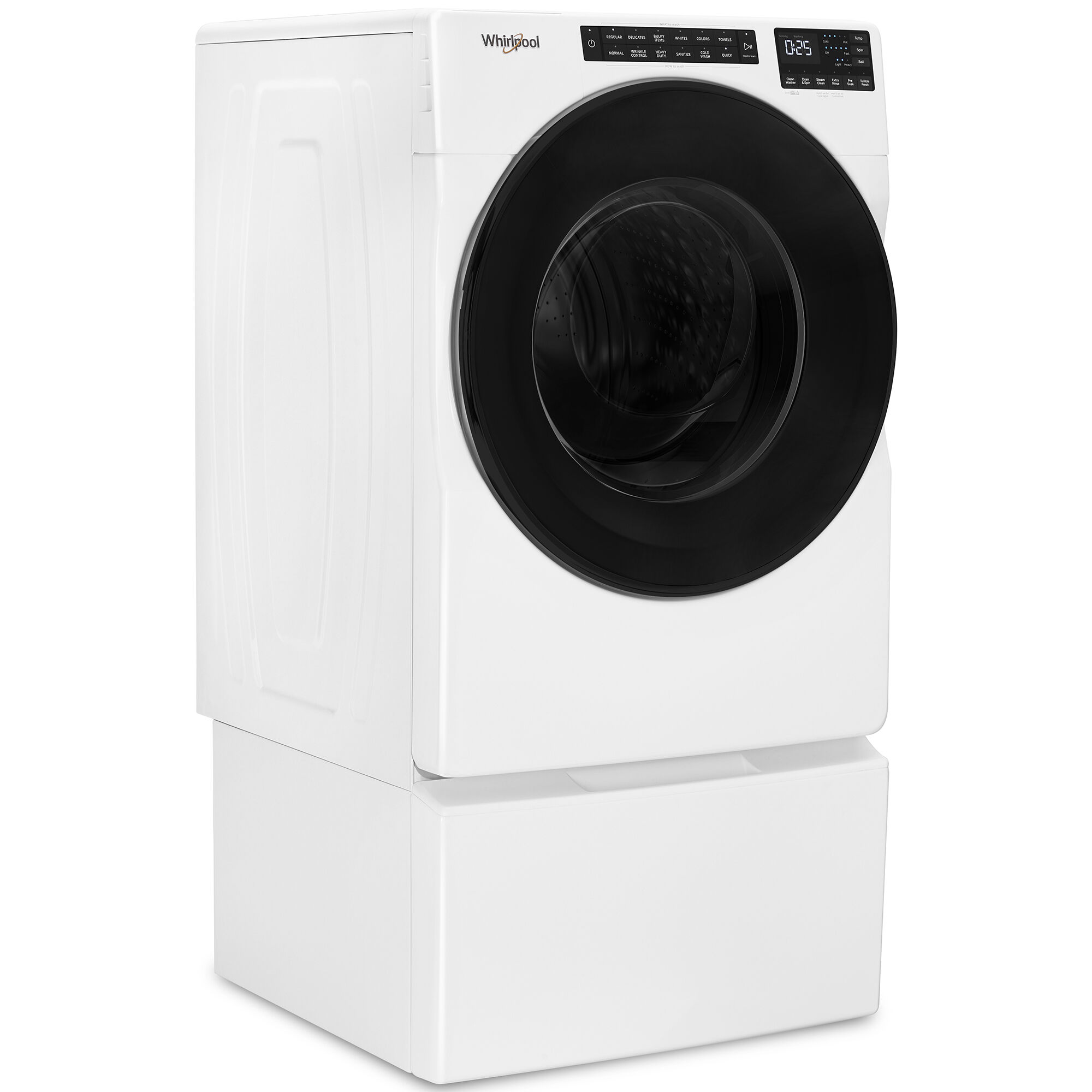 Whirlpool 27 in. 4.5 cu. ft. Stackable Front Load Washer with Sanitize,  Steam & Quick Wash Cycles - White