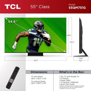 TCL - 55" Class Q-Series QLED Mini-LED 4K UHD Smart Google TV, , hires