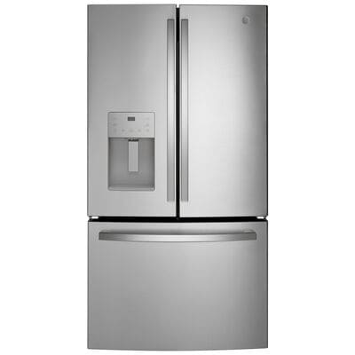 GE 36 in. 20.6 cu. ft. Counter Depth French Door Refrigerator with Ice & Water Dispenser - Fingerprint Resistant Stainless | GYE21JYMFS